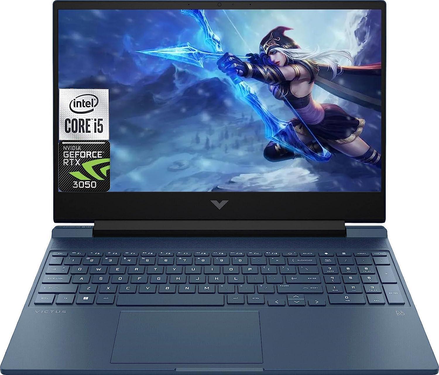 HP Victus 15-fa1093dx Gaming Laptop - 15.6" FHD 144Hz, Intel Core i5-13420H, 8GB RAM 512GB SSD, 6GB NVIDIA GeForce RTX 3050, Windows 11 Home Blue