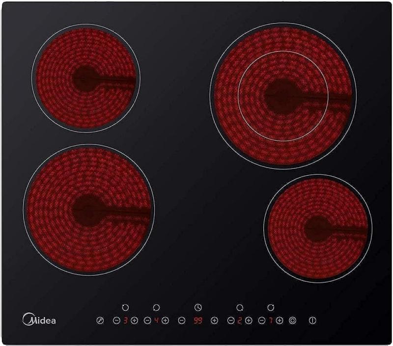 Midea MC-HF645 Built-In Ceramic Electric Hob (7000 W, 4 Burner, 59 X 52 cm)"Min 1 year manufacturer warranty"