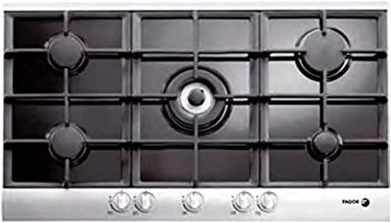 FAGOR Built-in Gas Hob, 4 Gas burners +1 wok burner with triple flame - 5CFI-95GLSTXA