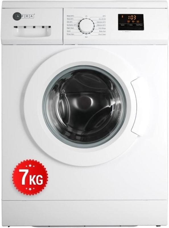 AFRA Fully Automatic Front Load Washing Machine 7KG, 1200 RPM, 15 Programs, White, LED Display, G-MARK, ESMA, ROHS, And CB Certified, 2 Years Warranty