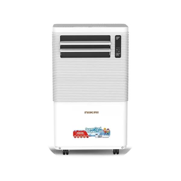 Nikai 1.2 Ton Portable AC, Efficient Cooling with Rotary Compressor, R410 Refrigerant,Auto Evaporation, Remote Control, Low Noise, and Caster Wheels for Easy Mobility, Ideal Air Conditioner for Rooms & Kitchen, Home – NPAC15512A5 White