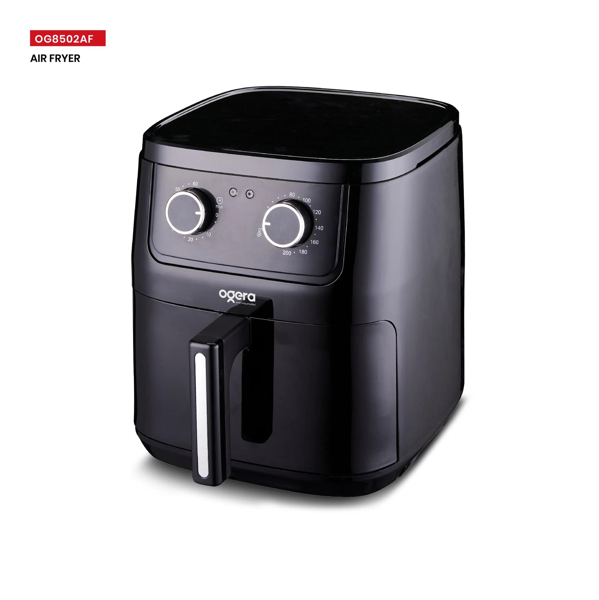 Ogera OG8502AF Multi-Functional Air Fryer, 6.5L XL Capacity, 1600W Rapid Hot Air Technology, Adjustable Temperature & Timer, Oil-Free Healthy Cooking Appliance for Large Families