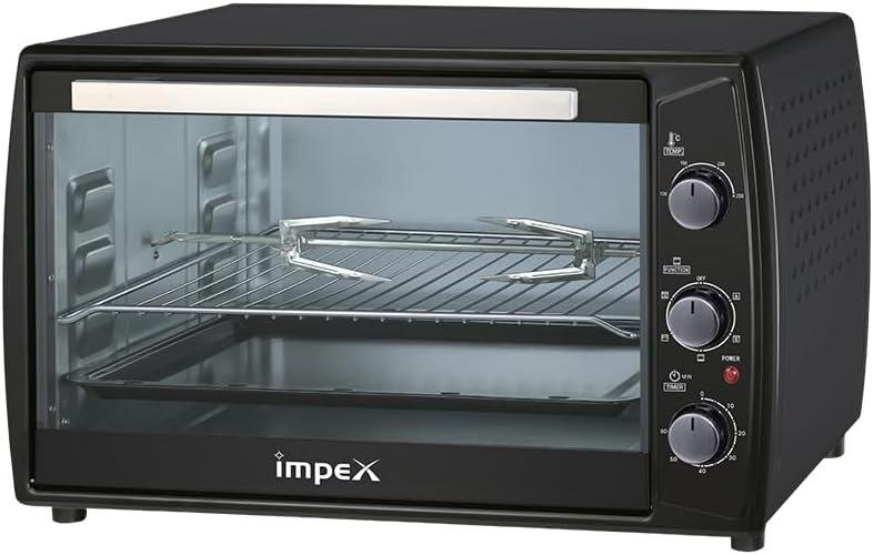 Impex 2200Watts, 63Litre Electric Oven with 6 stage heat selector Temperature Adjustment, Black - OV2903