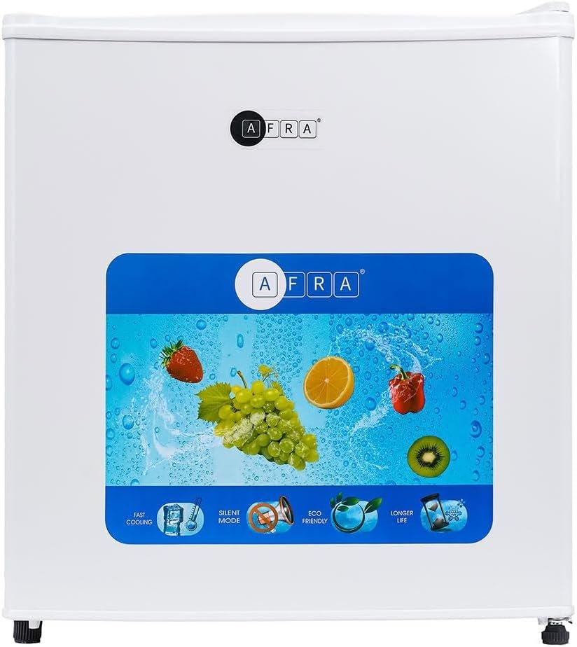 AFRA Mini Refrigerator, 63L Single Door, Silent Mode, Quick Freezing, Compact Design for Dorm, Office, White - AF-4600SDWH