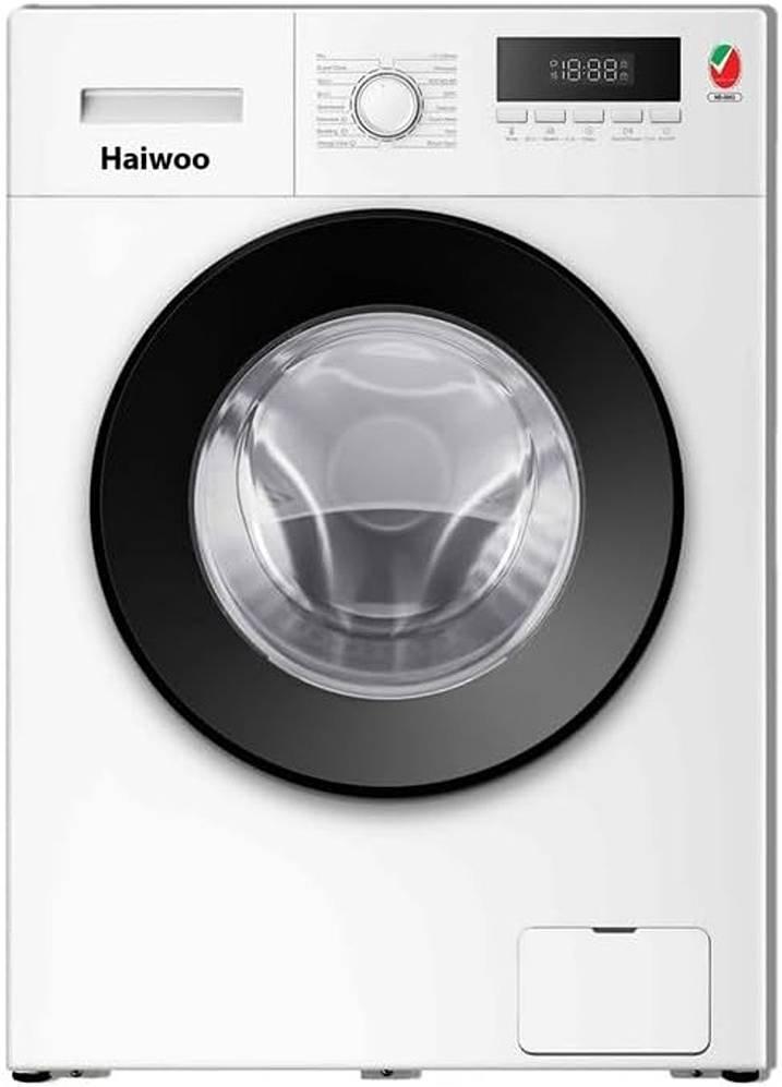 Haiwoo Front Load Washing Machine, 7kg Capacity, 1200RPM Speed, Lunar Dial Knob Control, Child Lock, Quick Wash Technology, 16 Washing Programs, White - HWFL-70E12102