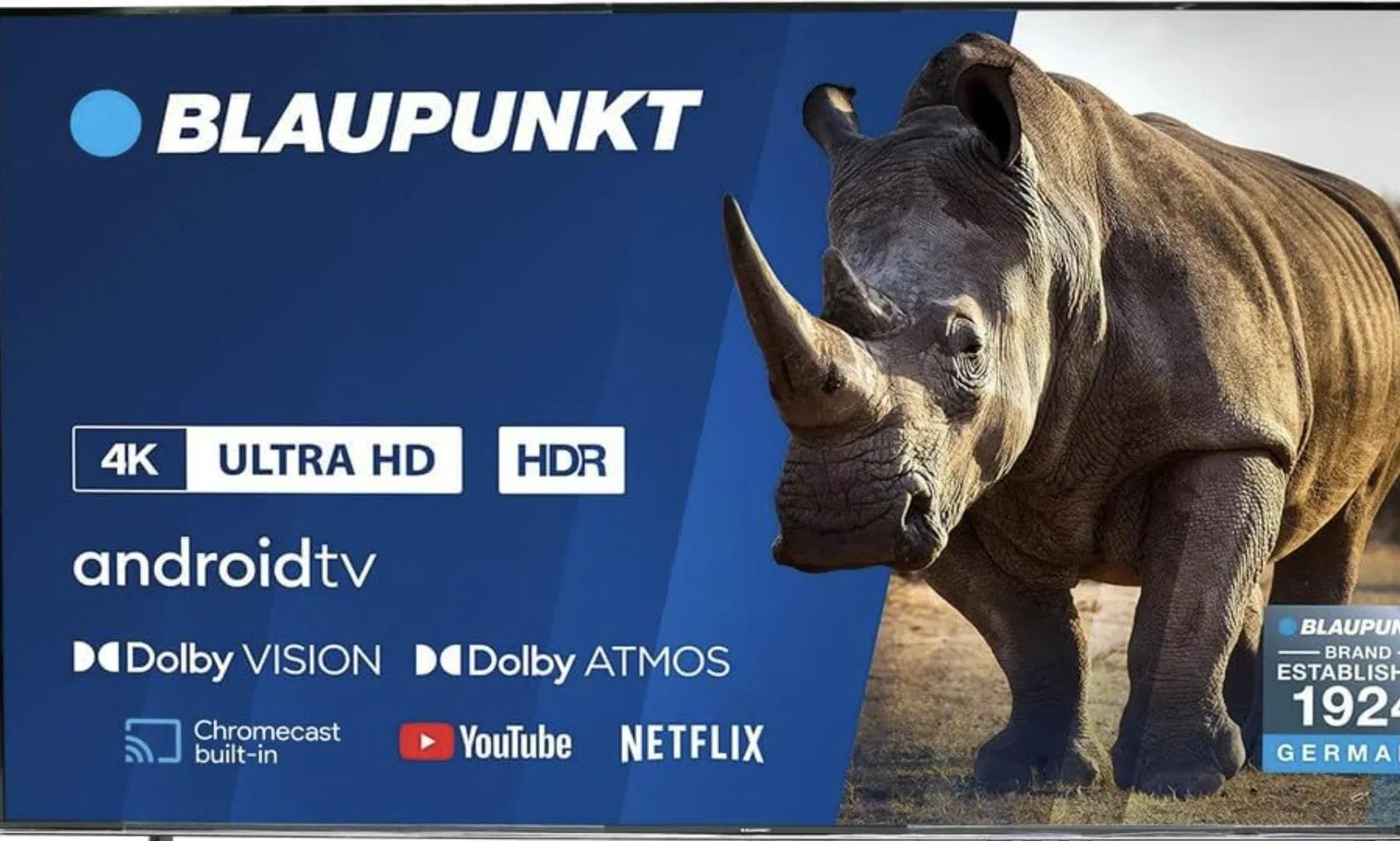 Blaupunkt 98 Inch TV 4K-UHD Smart TV Android TV Dolby Vision Dolby Atmos Bluetooth -98UB6210D- Black