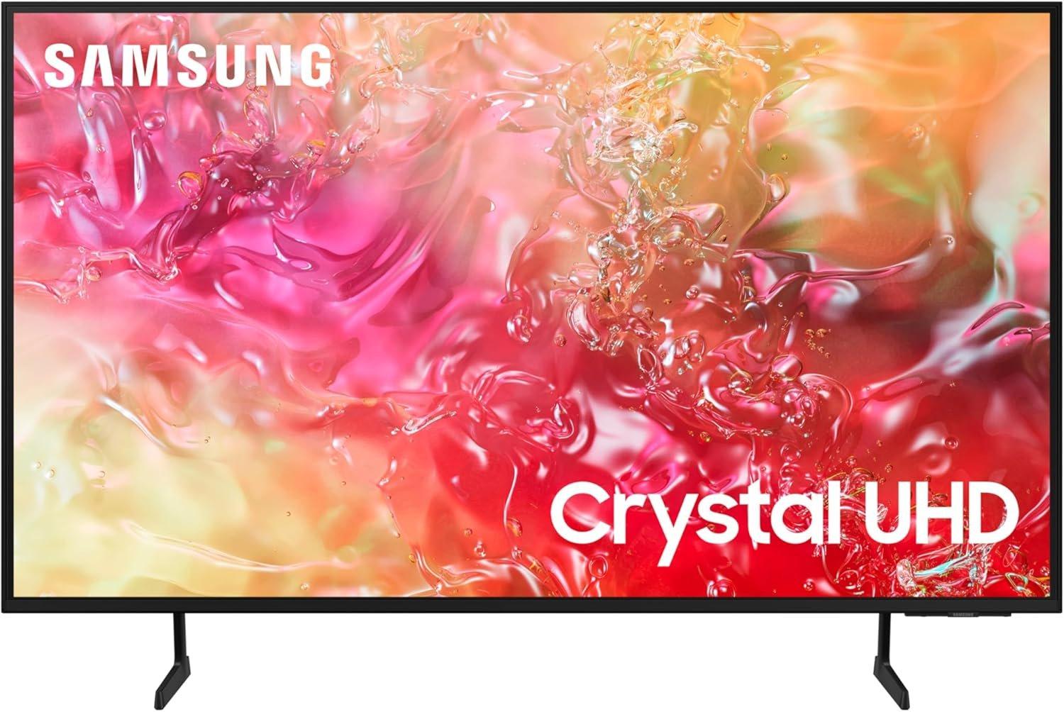 Samsung 75 Inch Crystal UHD TV, DU7000, 4K, PurColor, 4K Upscaling, Samsung TV Plus, Q-Symphony, Tizen Smart TV, UA75DU7000U