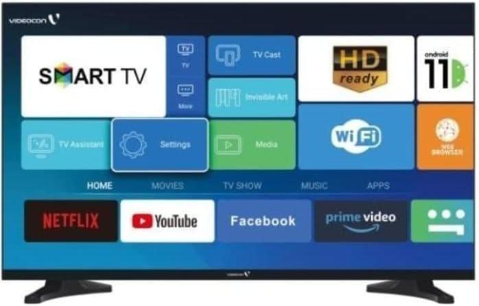 Videocon 32" Edgeless Smart TV With Digital video Broadcasting - E32EL1100