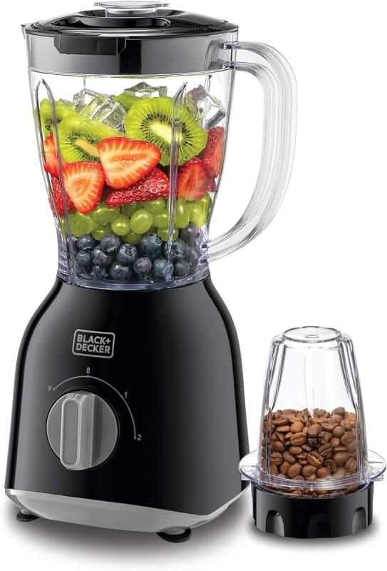 Black+Decker 400W 1.0L Blender with 2 x Blender Jars & Grinder Mill, Black - BX365PR-B5, 2 Years Warranty