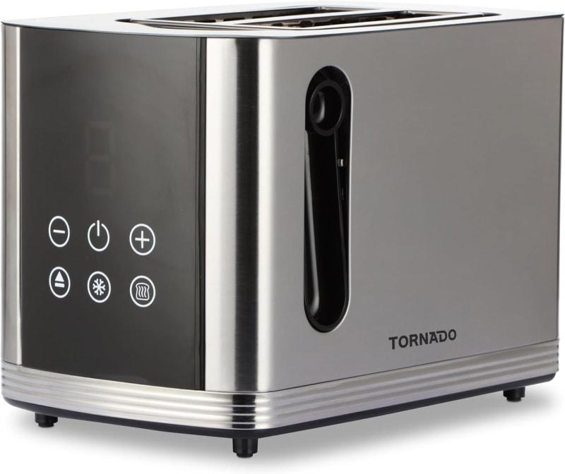 Tornado Toaster 2 Slice, 850W, Electronic Browning Control, Defrost/Reheat/Cancel Functions with LED Display, Crumb Tray, Silver TTA751-GS