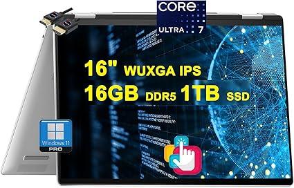HP (Upgraded) Envy x360 2-in-1 AI PC Laptop | 16" WUXGA Touch | Intel 12-core Ultra 7 155U (>i7-1335U) | 16GB DDR5 1TB SSD | Backlit Thunderbolt Poly Studio Privacy Camera Win11 w/DLCA Accessory