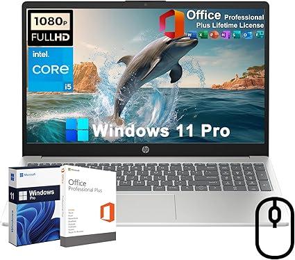 HP 15.6" FHD Business Laptop, with Office Lifetime License & Windows 11 Pro, 12th Gen Intel Core i5-1235U (Up to 4.4 GHz), 32GB RAM, 1TB PCIe SSD, Numeric Keypad, Wi-Fi 6, BT 5.3, w/Lanbertent Mouse