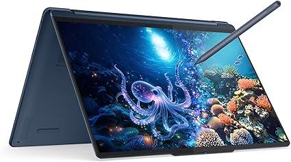 Lenovo Yoga 9i 2-in-1 Aura Edition Laptop with Intel Core Ultra 7 258V Processor,14” 2.8K 1,100 nits(HDR) OLED, Touchscreen Display, 32GB LPDDR5X-8533MT/s Memory, 1TB SSD, Wi-Fi 7, Pen, and Win 11 Pro